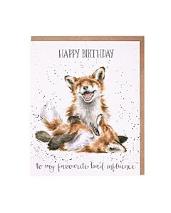 Wrendale Designs "Favourite Bad Influence" Fox Birthday Card